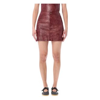 adidas Short Skirts, female, Brown, Size: S Pleather Mini Skirt