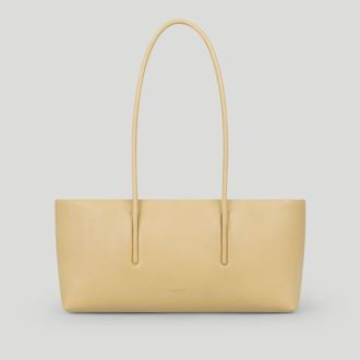 DeMellier The Stockholm Shoulder in Dune Fine Grain Leather Shoulder bag