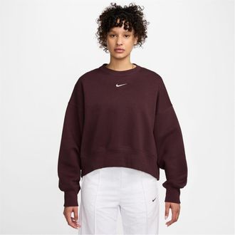 Nike Oversized fleece-sweatshirt met ronde hals voor dames (Phoenix) (Bourgondi&euml;)