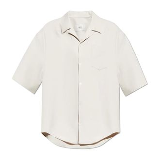 Ami Heren, Overhemden, Beige, Maat: XS Katoen