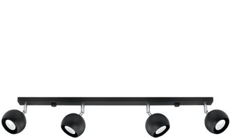 Sollux Lighting Design Deckenlampe Oculare 4-Flammig (linear), Schwarz