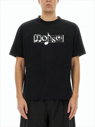 Undercover Black Graphic Short-Sleeve T-Shirt With Musical Design