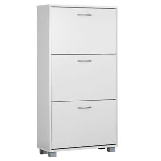 Deuba Casaria Zapatero Armario Organizador De Zapatos Con 3 Compartimentos Amplio Moderno - Color A Elegir Blanco