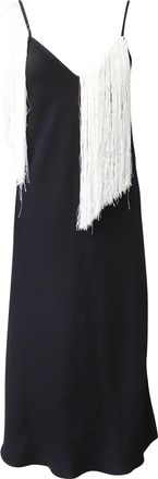 Ellery Fringe Slip Dress in Black Acetate