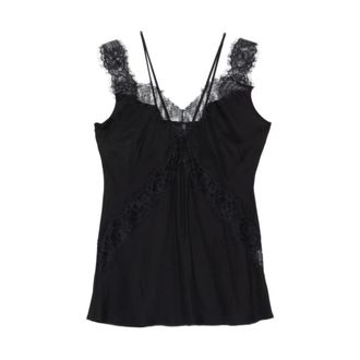Pinko Sleeveless Tops, female, Black, Size: XL Lydia Blouse