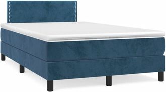vidaXL Vidaxl - Cama Box Spring Con Colch&oacute;n Terciopelo Azul Oscuro 120x190 Cm