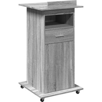 vidaXL Vidaxl - Leggio con Ruote Cassetto Grigio Sonoma 55x55x107cm Multistrato