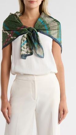 Vince Camuto Basketweave Print Square Scarf in Olive Multi at Nordstrom Rack