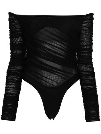 MUGLER Body con spalle scoperte - Nero