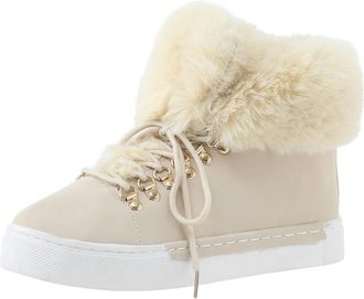 Generic Womens Lace up Snow Boots Size 5.5 Winter Warm Fur Lined Ankle Boots Ladies Thick Insulated Plush Short Booties Outdoor Water-Resistant Anti-Slip Walk