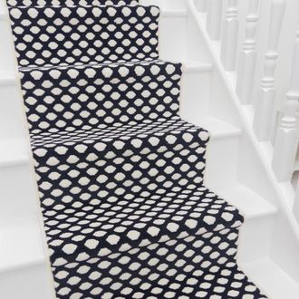 Runrug Stair Runner Carpet for Staircases - Soft & Comfy, 9mm - Honeycomb in Black | Size: 60 cm x 510 cm