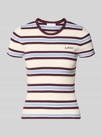 LeGer By Lena Gercke T-Shirt mit Logo-Stitching Modell Danielle in Beige, Gr&ouml;&szlig;e 38