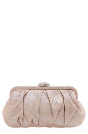 Nina Concord Frame Clutch in Taupe at Nordstrom