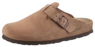 Rohde Pantoffel ROHDE ALBA, Damen, Gr. 35, braun (camelfarben), Veloursleder, Schuhe Pantoffel, Schlappen, Hausschuh mit leichter Laufsohle in Weite G