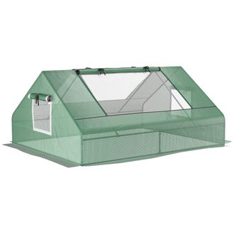 OUTSUNNY 180 x 140 x 80cm Portable Mini Greenhouse with Zipped Windows - Green | TJ Hughes