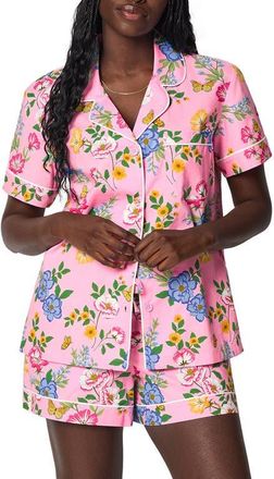 Bedhead Pajamas Print Organic Cotton Poplin Short Pajamas in Butterfly Garden at Nordstrom, Size X-Small
