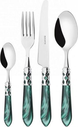 Bugatti Cubiertos De 24 Piezas En La Caja De Madera Verde De La Madre Aladdin Ghiera Cromata Bugatti