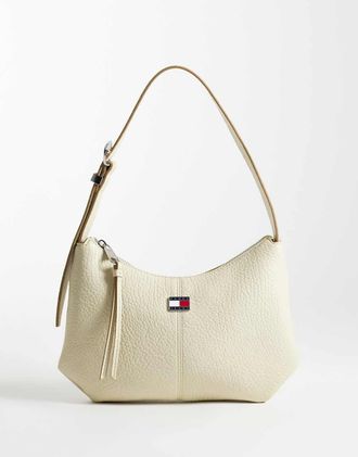 Tommy Jeans City - Borsa da spalla extra larga color crema-Bianco