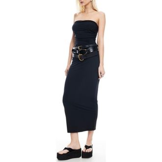 Lioness Heatwave Strapless Midi Dress in Onyx at Nordstrom Rack, Size X-Large