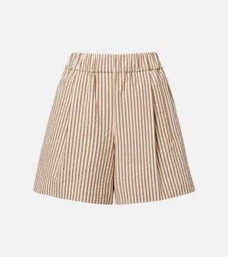 Brunello Cucinelli Striped cotton-blend shorts