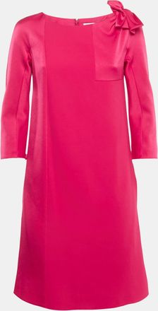 Paule Ka Pink Crepe Bow Detail Mini Shift Dress