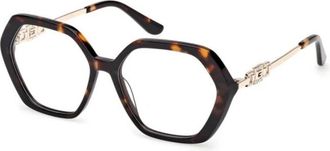 Guess Hexagonal Optical Frame - Dames - Brillen - Bruin - 54 MM - Accessoires