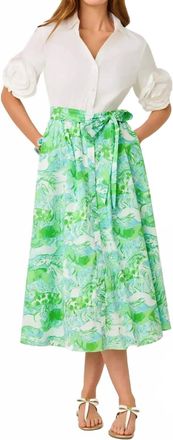 Lilly Pulitzer Sonaire Midi Shirtdress In Capri Blue Galloping Gals