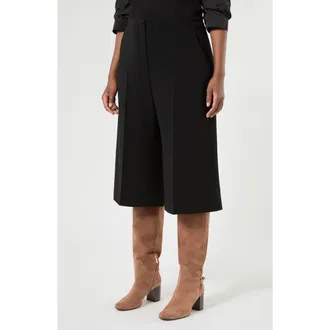 Marina Rinaldi Wide Leg Crop Trousers in Black at Nordstrom, Size 16W