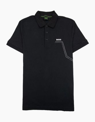 HUGO BOSS Mens Hugo Boss Paddy 3 Regular Fit Polo Black 001 - Size: 40/Regular