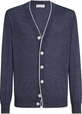 Brunello Cucinelli Lightweight cardigan in Avio Blue at Nordstrom, Size 48 It