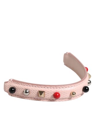 Dolce & Gabbana Embellished Calf Leather Bag Strap - Pink