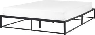 Beliani Cama Industrial Moderno Marco De Metal Doble Listones Incorporados Sin Reposacabezas 160 X 200 Cm Negro Viry