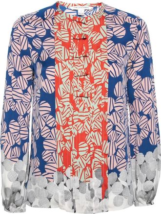 Diane Von Fürstenberg abstract-print blouse - Blue