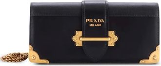 Prada Cahier Chain City Calf and Saffiano clutch bag - Black