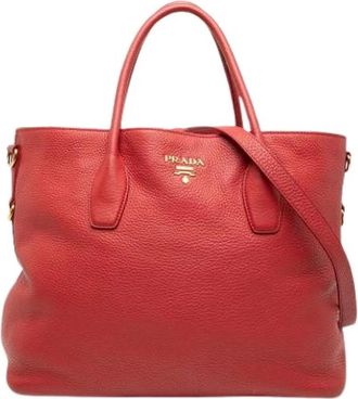 Prada Pre-owned Tote Bags, female, Red, Size: ONE SIZE Pre-owned Satchel