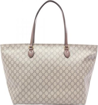 Gucci Beige Brown Pvc Leather Handbag Tote Bag (Pre-Owned)