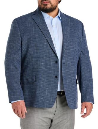 Michael Kors Big & Tall Mini Houndstooth Sport Coat in Navy at Nordstrom, Size 52Xl