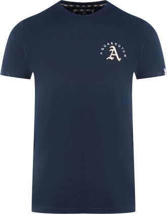 Aquascutum London Embroidered A Logo Navy Blue T-Shirt