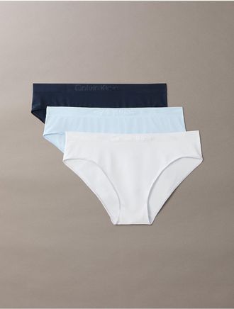 Calvin Klein Womens Bonded Flex 3-Pack Mid Rise Bikini - Multi - XL