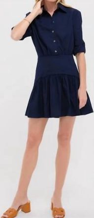 Staud Rocco Mini Dress In Navy