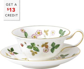 Wedgwood Wild Strawberry Teacup & Saucerwith $13 Credit