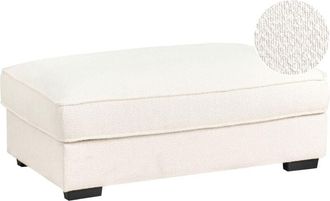 Beliani Beliani - Modern Boucle Upholstered Ottoman Sofa Element Square Footstool Polyester Padded Off-White Renders