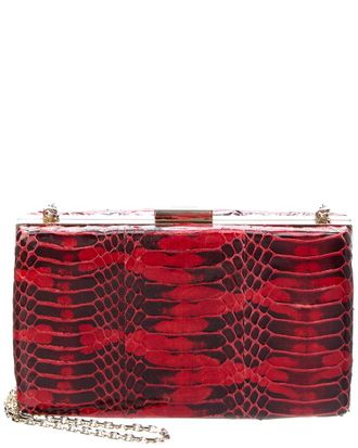 Valentino Snake-Embossed Leather Clutch