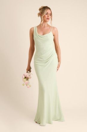 Six Stories Cowl Front Chiffon Bridesmaid Dress in Mint Green at Nordstrom, Size 12