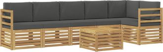 vidaXL Conjunto De Sof&aacute;s De Exterior 7 Uds. Blanco Y Antracita Vidaxl