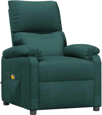 vidaXL Sill&oacute;n De Masaje De Tela Verde Oscuro Vidaxl