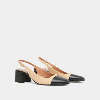 Jonak Leren slingback pumps, Dhapon