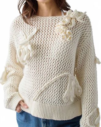 Lingua Franca Crochet Cammy Boatneck Top In Cream
