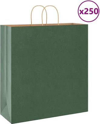 vidaXL Vidaxl - Bolsas De Papel Con Asas 250 Uds Verde 45x17x48 Cm