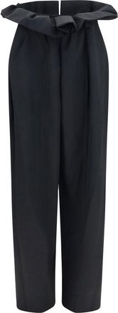 Khaite Black Wool Oves Aries Casual Womens Pants